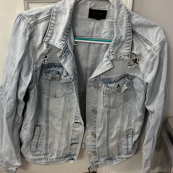 Risen medium distressed denim jacket. - Picture 3 of 6